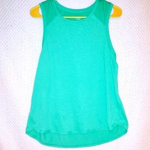 Athletic Works Womens Size M(8-10) Color Green Tunic Sleeveless Trim Crew Neck